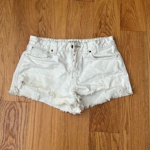 Free People White Denim Shorts Size 28